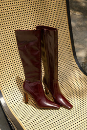 The Sienna Knee-High Boot – Square Toe Crinkled Leather