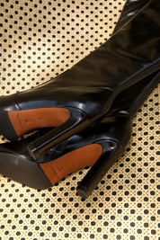 The Sienna Knee-High Boot – Square Toe Crinkled Leather
