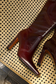 The Sienna Knee-High Boot – Square Toe Crinkled Leather