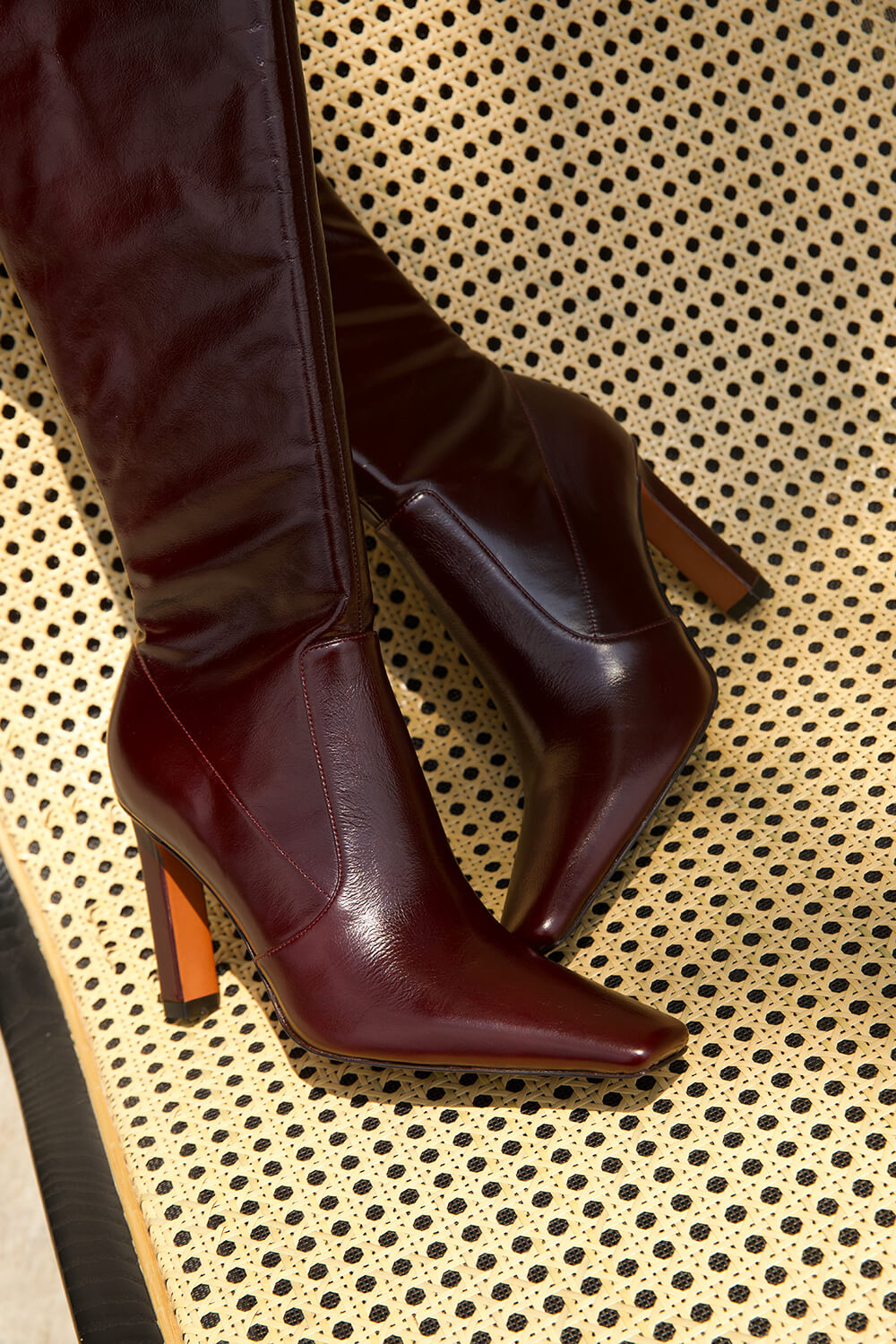 The Sienna Knee-High Boot – Square Toe Crinkled Leather